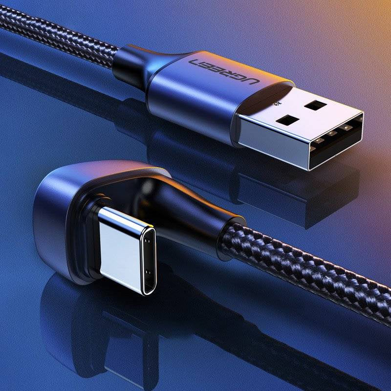 UGREEN Angled USB-C Male To USB2.0 A Male 3A Data Cable(180°Angle) / US311