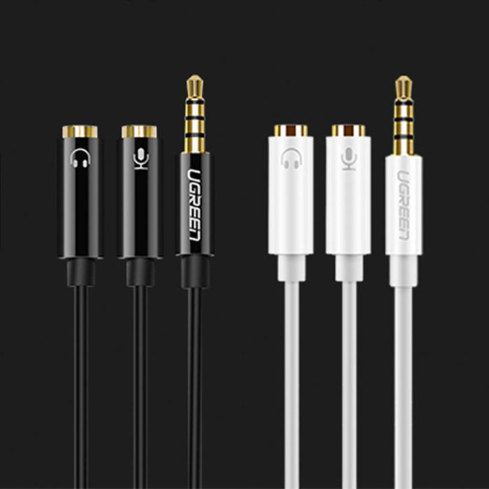 Ugreen 3.5mm Male to 2 Female Audio Cable ABS Case Splitter for Mic / AV141