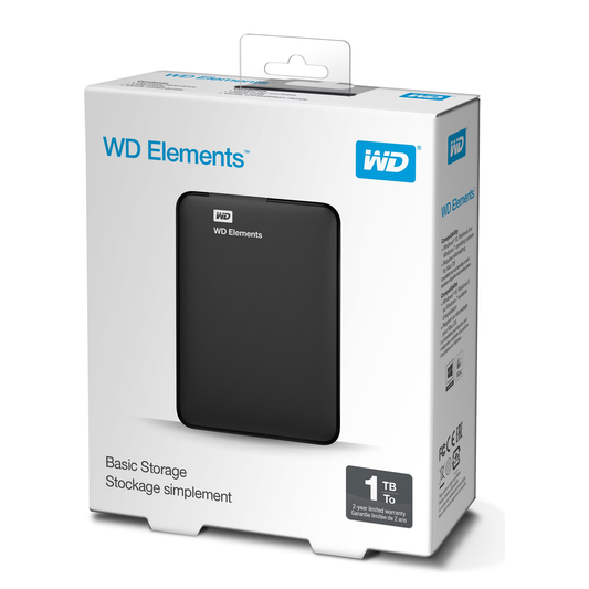 WD Elements 1 TB Portable Hard Drive