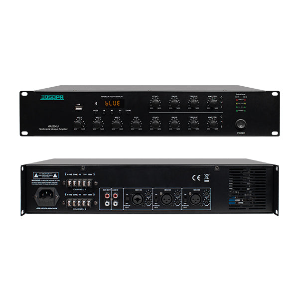 مكبر صوت مسجد متعدد الوسائط DSPPA 2*250 وات /MA2250U