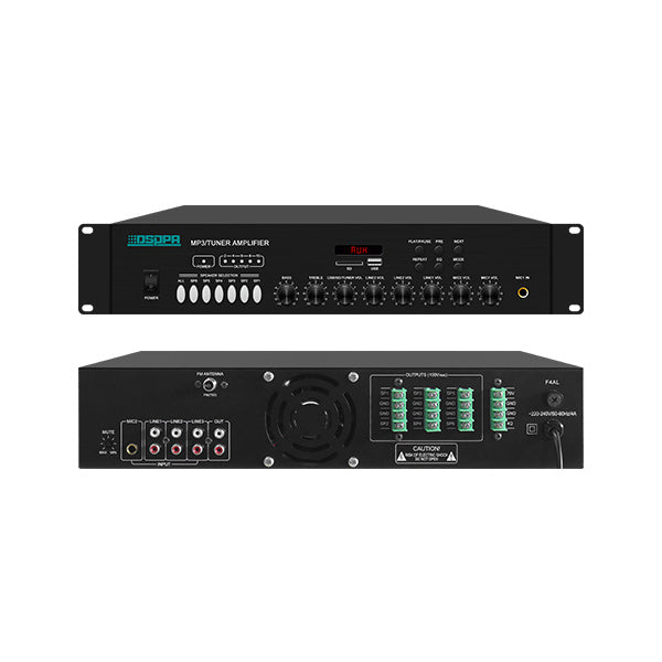 مضخم صوت DSPPA 250 وات 6 مناطق مع MP3/FM/USB/SD /MP225U