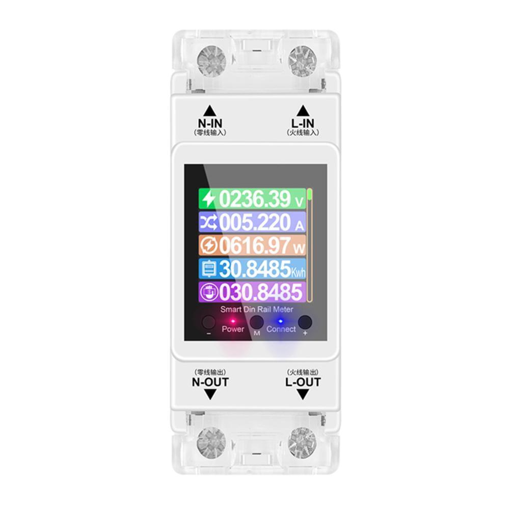 AT2PW 100A Tuya WiFi Din Rail عداد الطاقة الذكي مع شاشة LCD