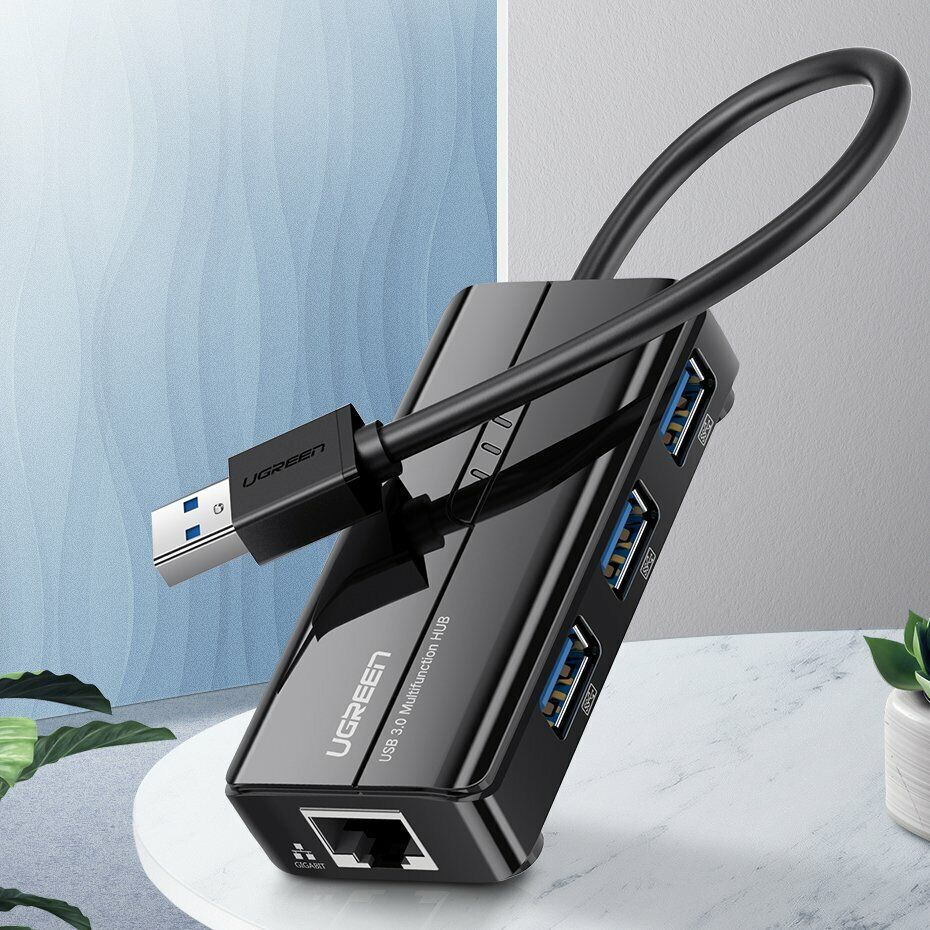 موزع USB 3.0 من يوجرين مع محول جيجا ايثرنت / 20265