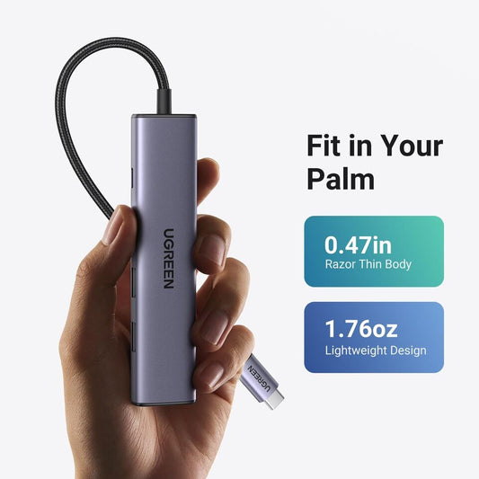 15495 / UGREEN USB-C to 1*USB 3.0 Up To 5Gpbs + 2*USB 2.0 Up To 480Mbps + HDMI Port With PD 100Watt Adapter