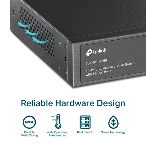 مفتاح تي بي لينك الذكي السهل ذو 18 منفذ جيجابت / TL-SG1218MPE