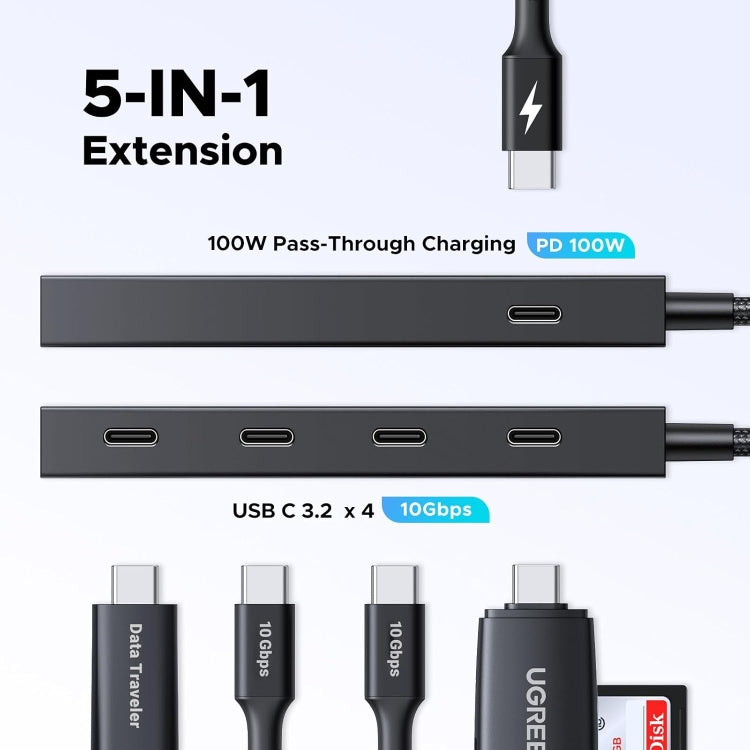 UGREEN 5-IN-1 USB-C HUB USB-C TO 4XUSB-C 3.2 HUB WITH PD / 55334