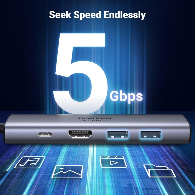 UGREEN 6-in-1 USB-C PD Adapter with 4K HDMI Hub/ 70411