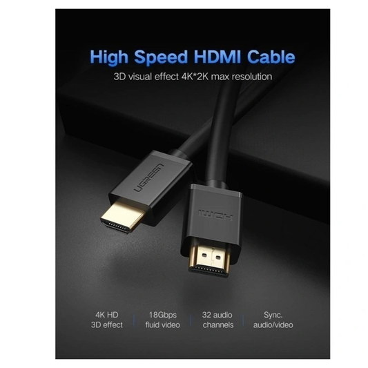 كابل HDMI 1.2 من UGREEN بدقة 1080 بكسل بمعدل 60 هرتز وقاعدة نحاسية عالية السرعة بطول 30 مترًا + IC / 10114 (HD104)