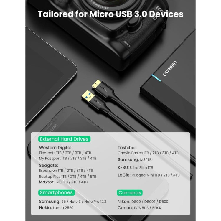 UGREEN USB 3.0 A MALE TO MICRO USB 3.0 MALE CABLE / US130