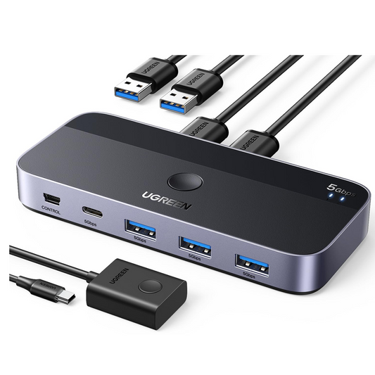 UGREEN USB 3.0 Switch 2 Computers Sharing USB C & A Devices / 15705