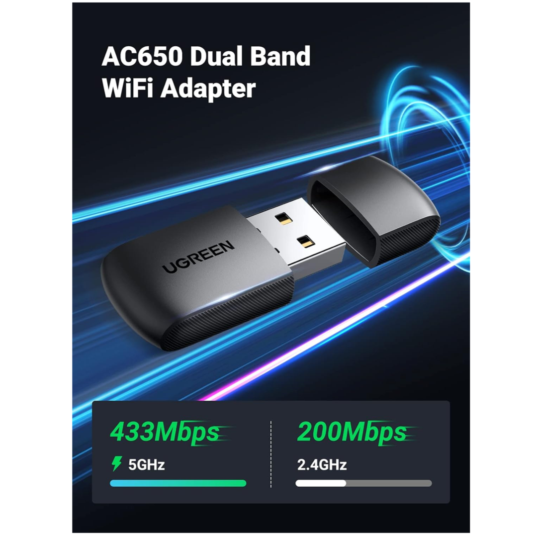 UGREEN AC650 11ac Dual-Band Wireless USB Adapter / 20204