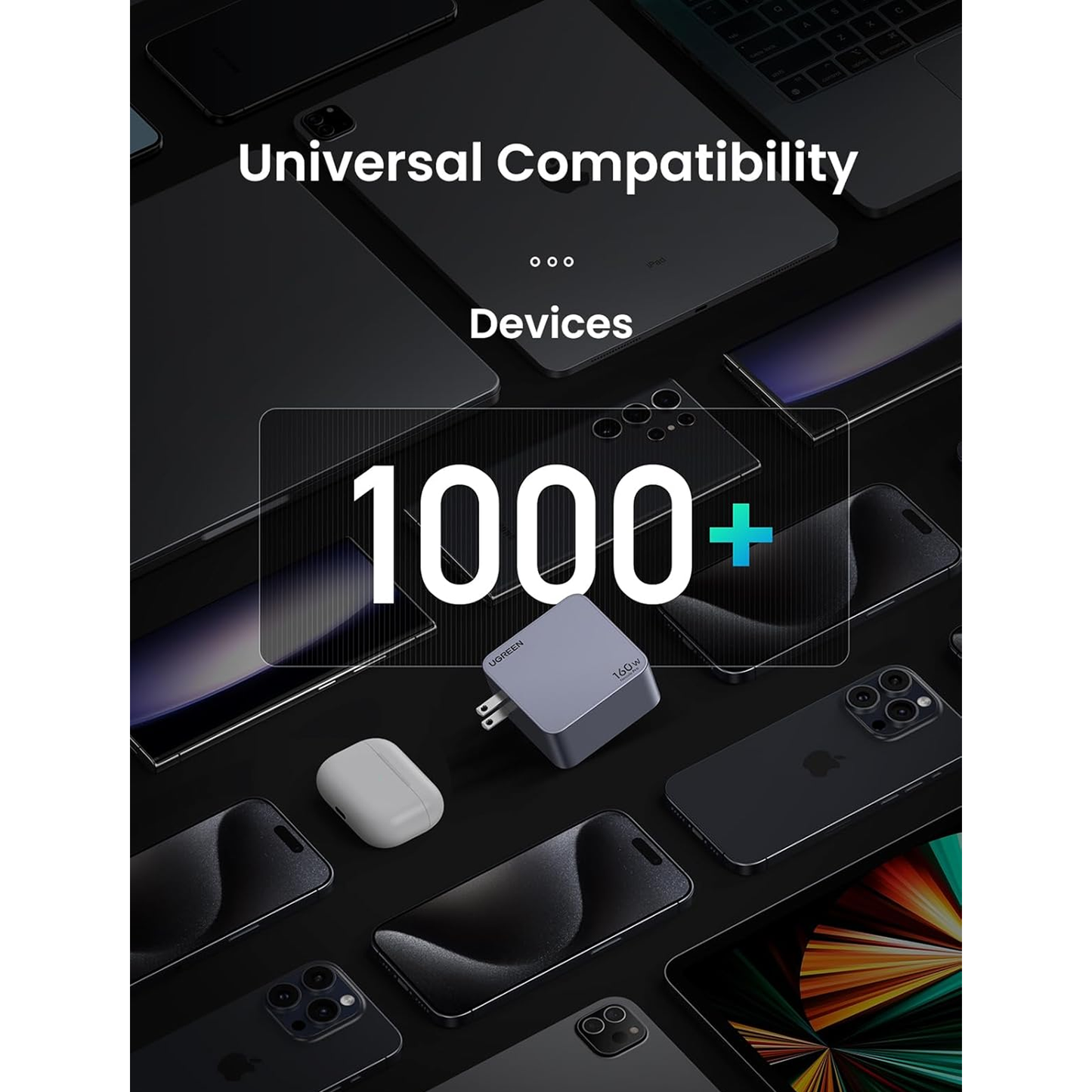 شاحن حائط يوجرين بقوة 160 واط 4 منافذ / 25877