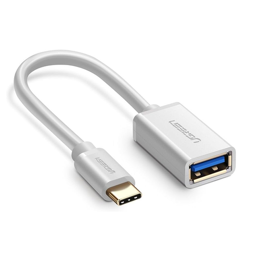 UGREEN USB-C Male To USB 3.0 A Female OTG Cable 15cm (White) 30702