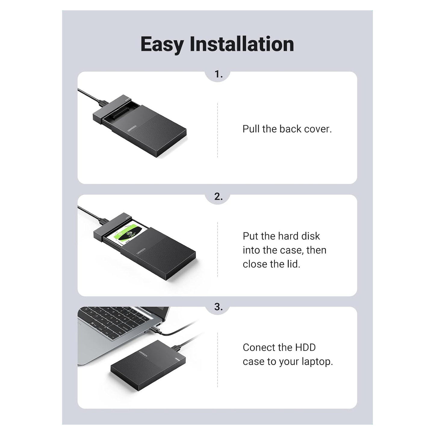 UGREEN 2.5 Inch USB C Hard Drive Enclosure /30725