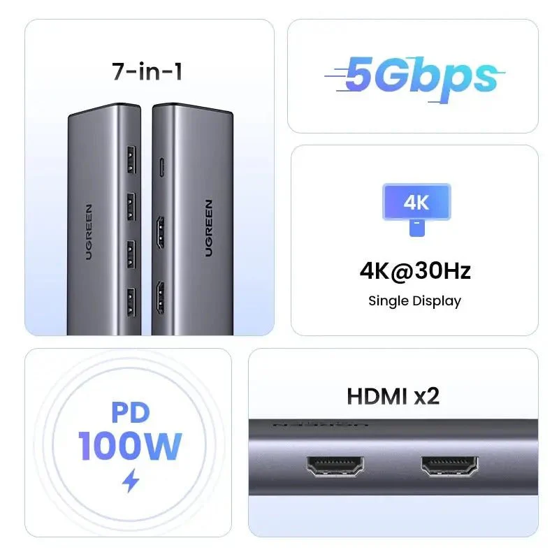 Ugreen 7 In 1 Usb C Multifunctional Adapter / 35897