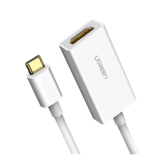 Ugreen USB-C Male to HDMI Female Adapter 4k@30Hz With 20cm Cable - White /40273
