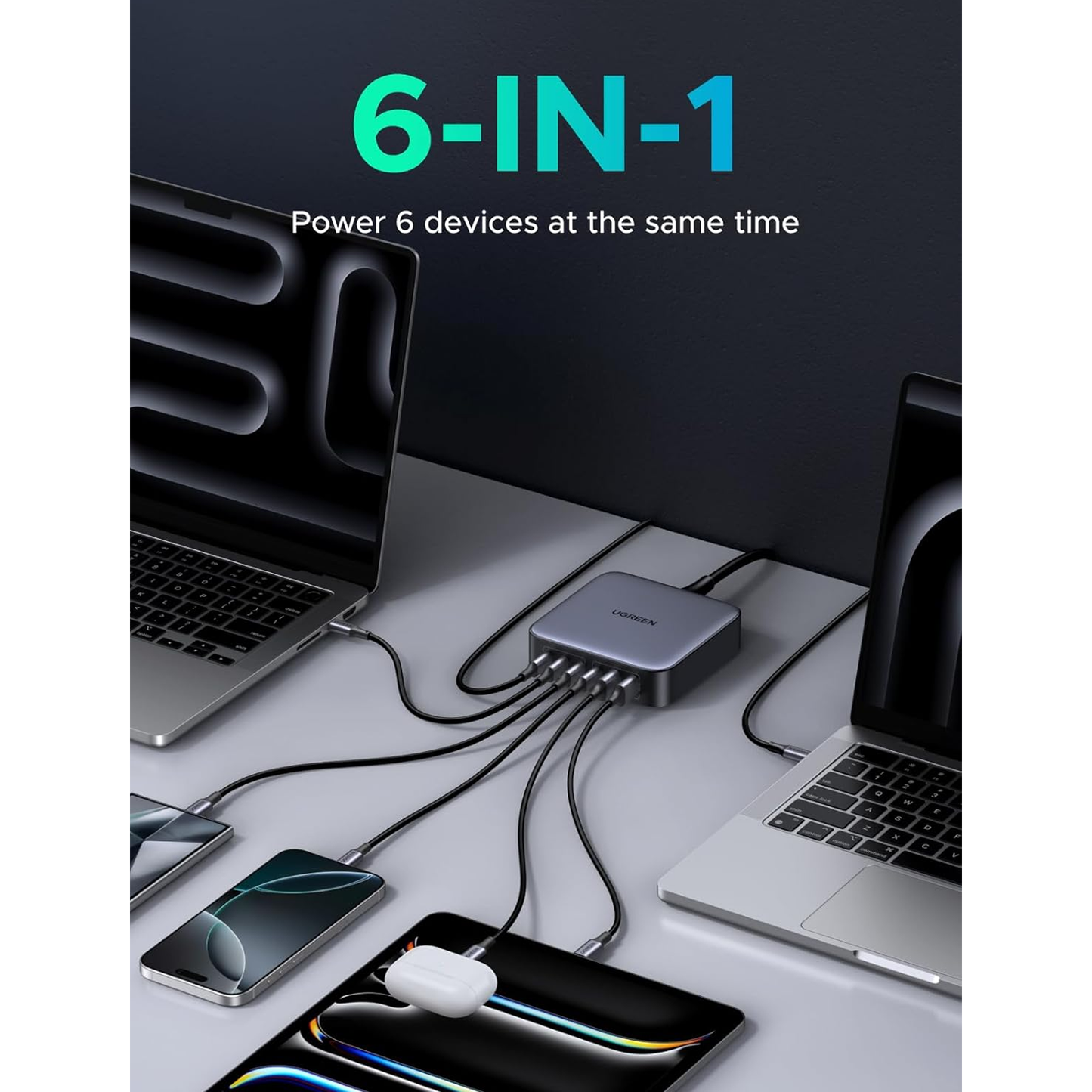 شاحن يوجرين مكتبي بقوة 200 واط 6 منافذ / 40914