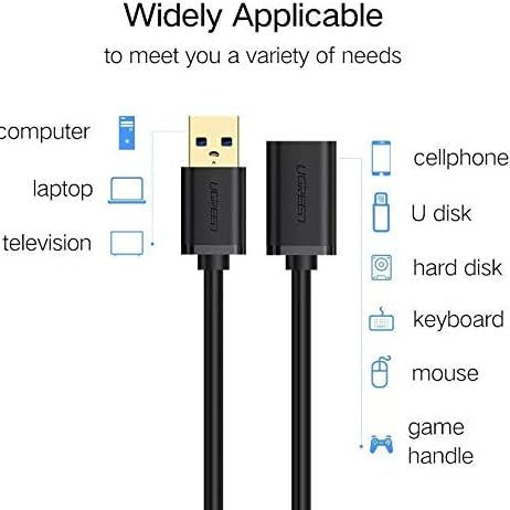 Ugreen USB-A (male) - USB-A (female) adapter extension cable USB 3.0 5Gb/s / US129