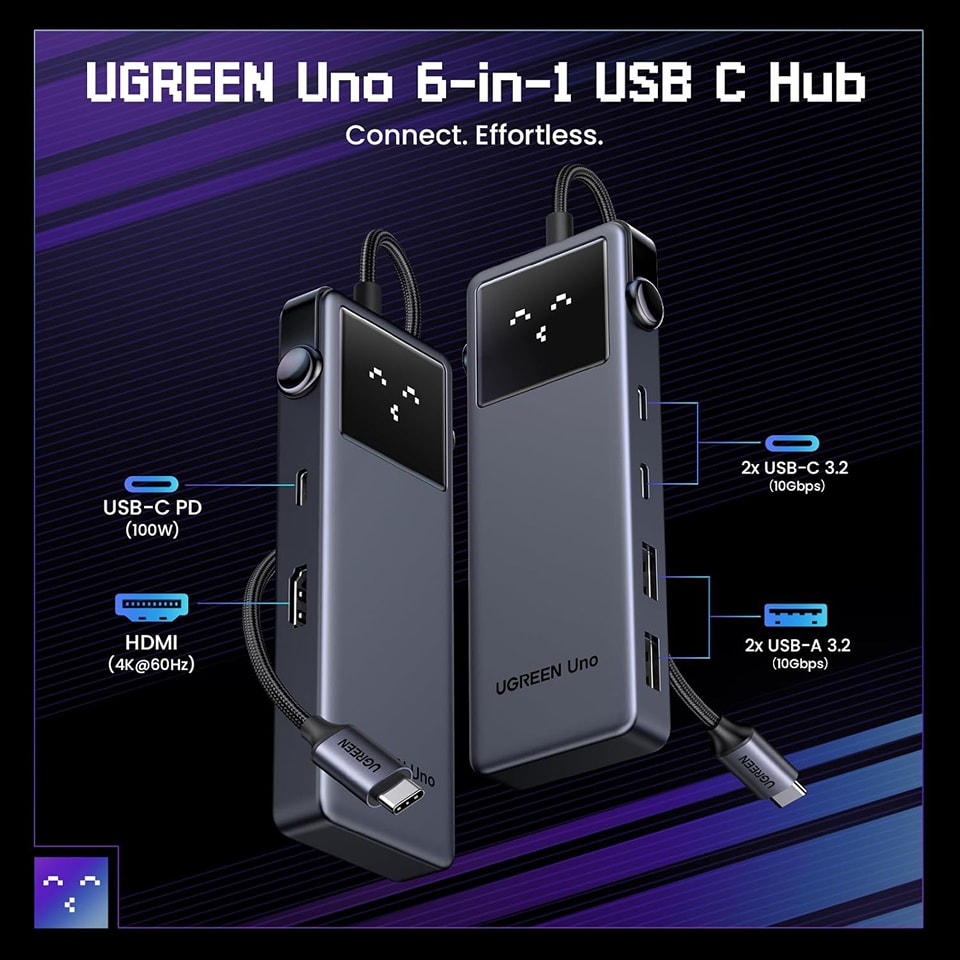 UGREEN Uno 6-in-1 USB-C Hub / 35998