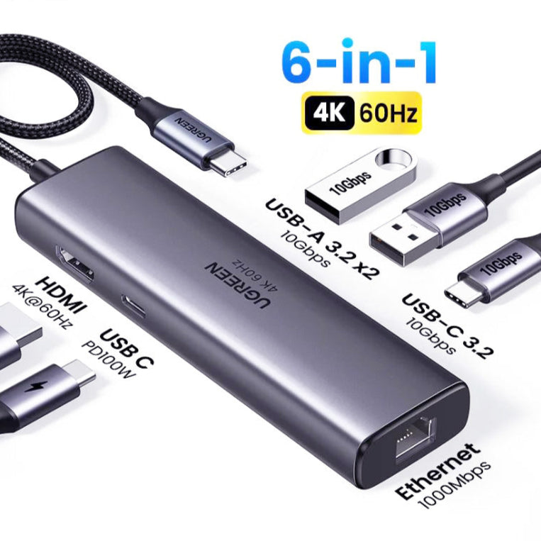 Ugreen 6-in-1 Multifunctional USB-C Hub / 45000