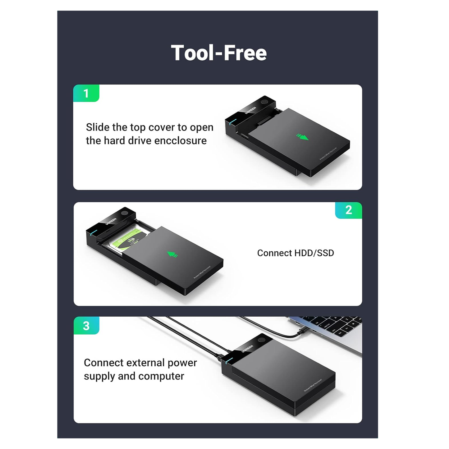 UGREEN USB 3.0 3.5 Inch Hard Drive Box EU Plug / 50422