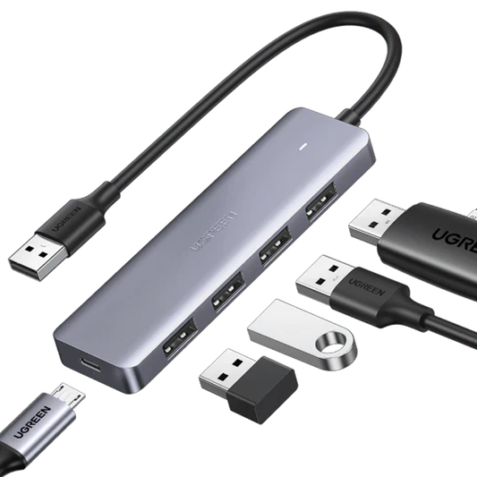 UGREEN USB Hub 3.0, Ultra Slim 4 Port USB 3 Hub with 5Gbps Data Transfer / 50985
