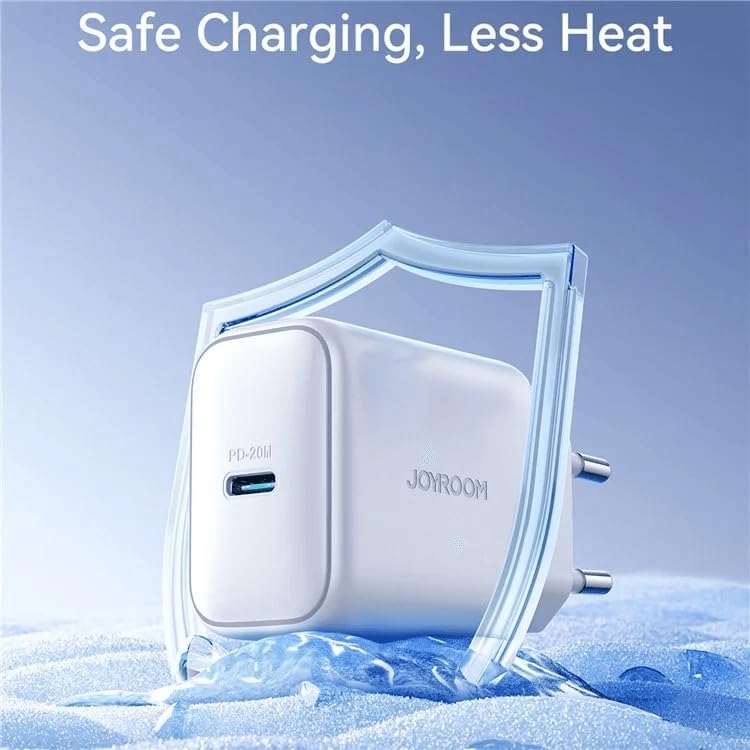 شاحن JOYROOM 20 واط PD، كابل C إلى Lightning بطول 1 متر - أبيض / JR-TCF20