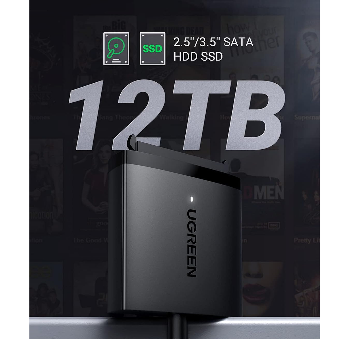 UGREEN USB to SATA Adapter, SATA to USB 3.0 Cable Hard Drive Adapter/ 60561