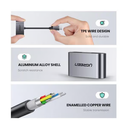 UGREEN 2-in-1 Type-C to Type-C Audio + PD USB-C Charging Adapter / CM232 60165