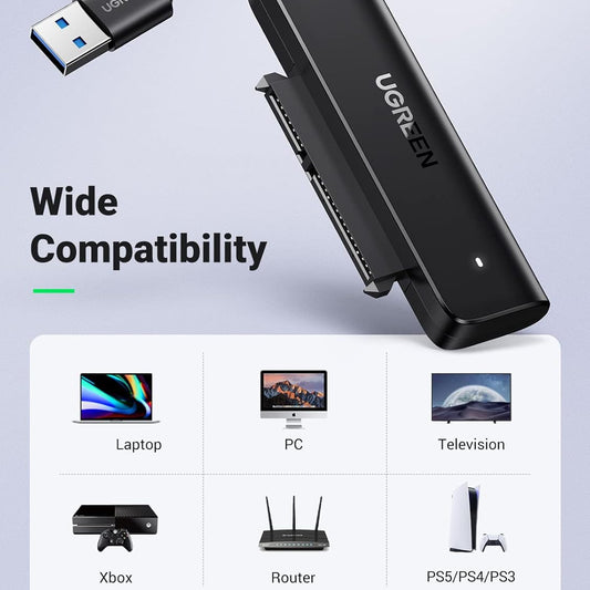 UGREEN USB 3.0 SATA Cable Adapter for SSD and Hard Drives 2.5 Inch External Hard Drive/70609