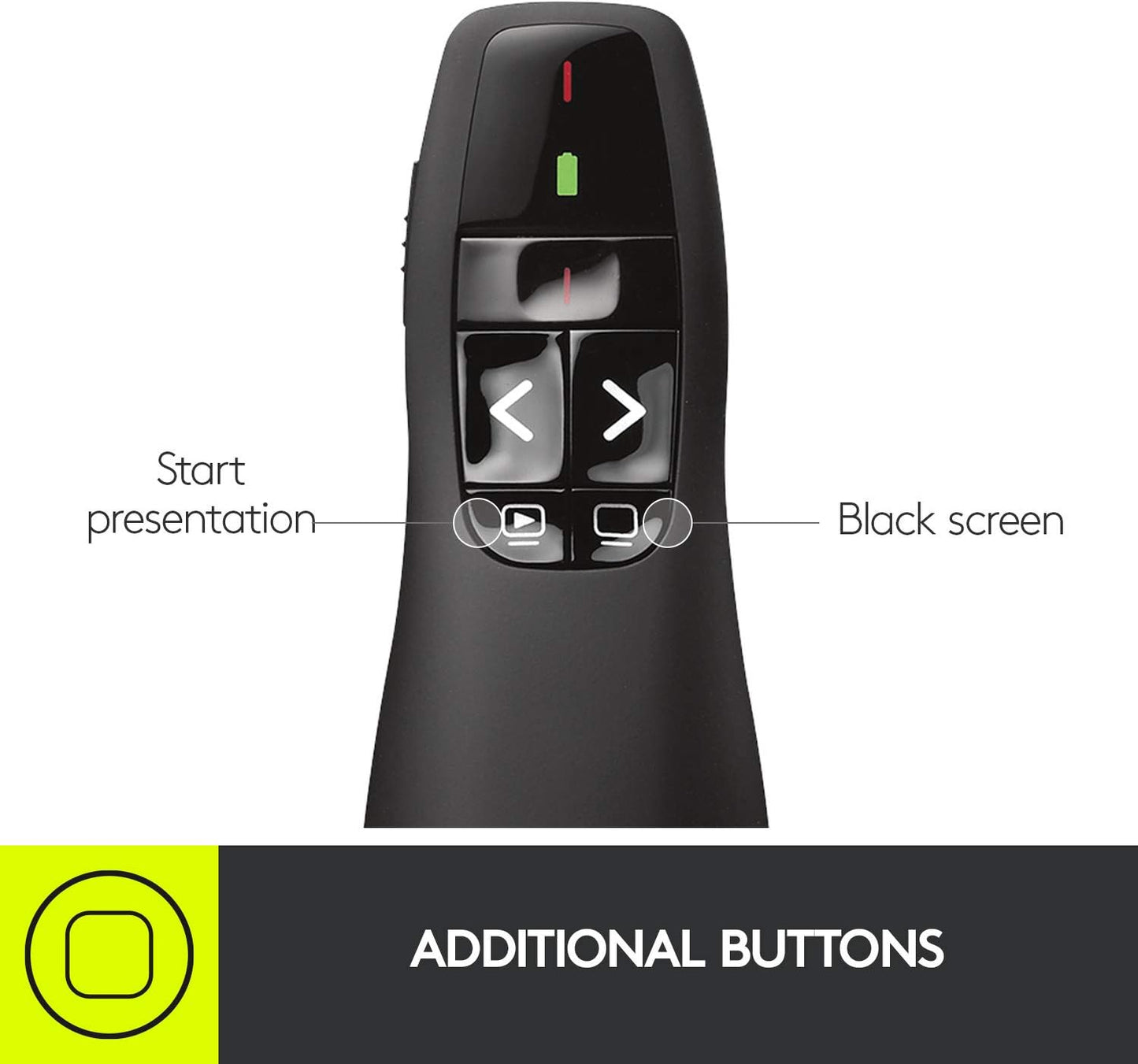 Logitech R400 Wireless Presenter Remote Clicker with Laser Pointer