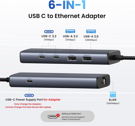 UGREEN USB-C to Ethernet Adapter Hub / 45320