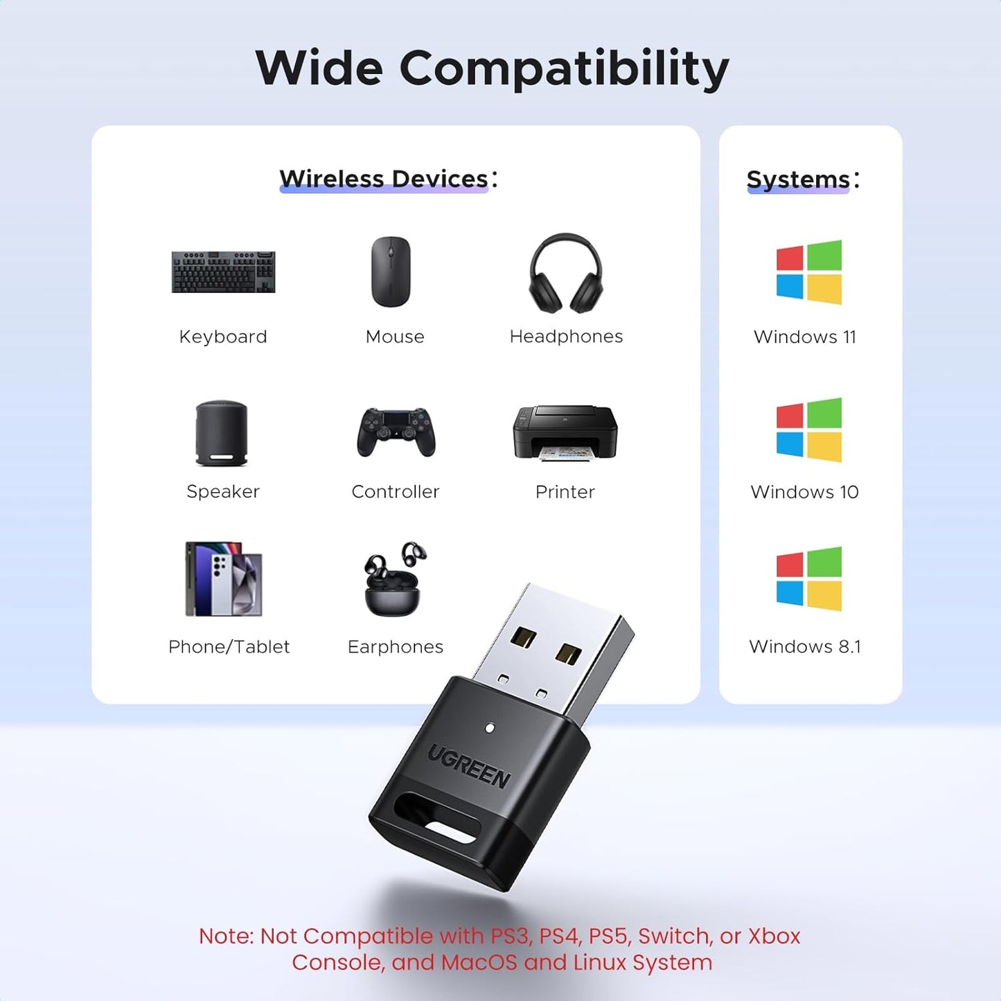 UGREEN BT5.4 USB Dongle for PC / 45134