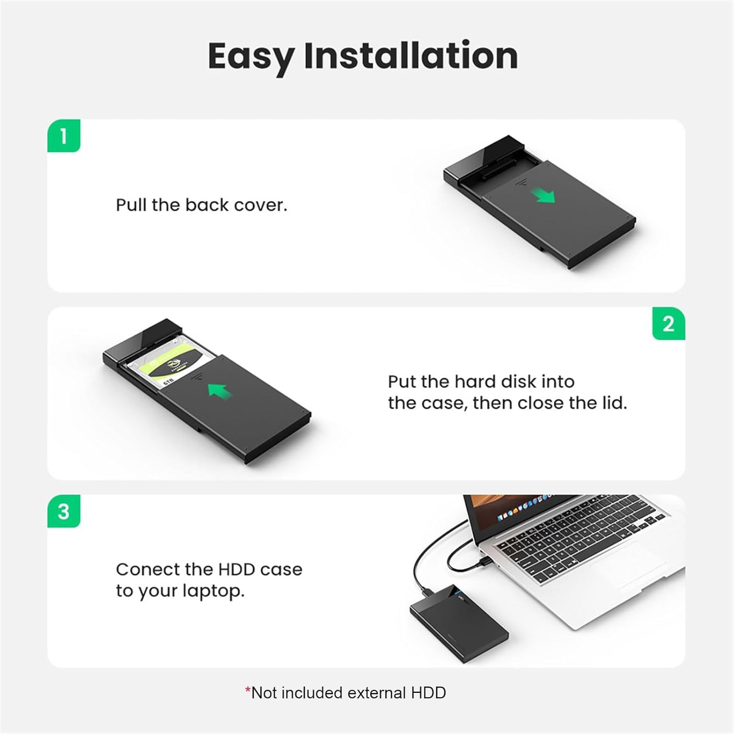 UGREEN 2.5″ علبة محرك الأقراص الصلبة USB 3.0 إلى SATA III محول /30848