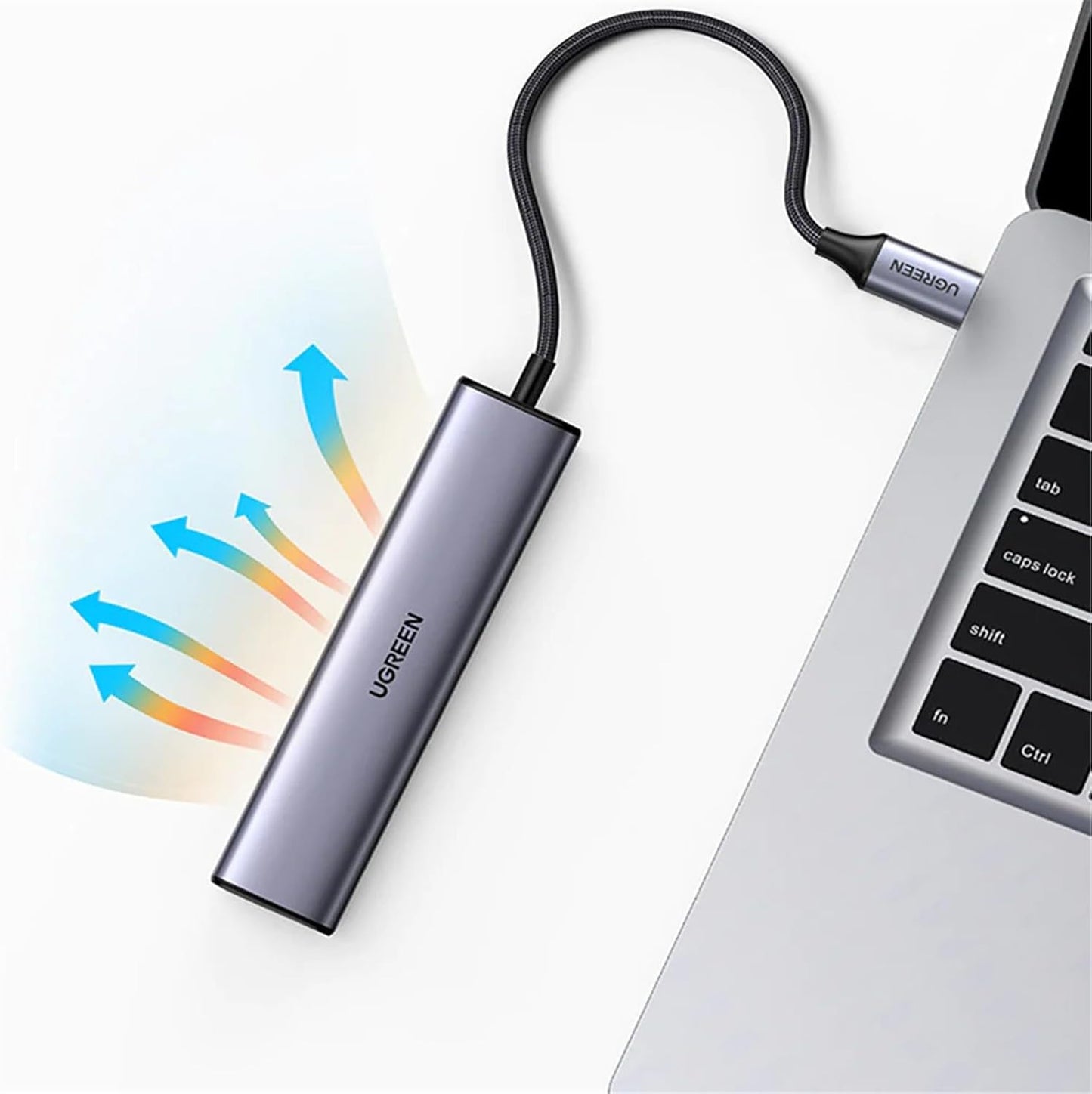 محول من USB-C إلى 3xUSB 3.0-5Gpbs+RJ45-(1000M) مع منفذ طاقة بي دي 100 واط  / 20932