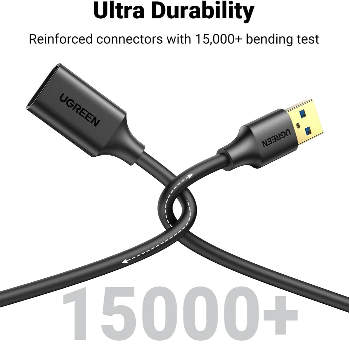 Ugreen USB-A (male) - USB-A (female) adapter extension cable USB 3.0 5Gb/s / US129
