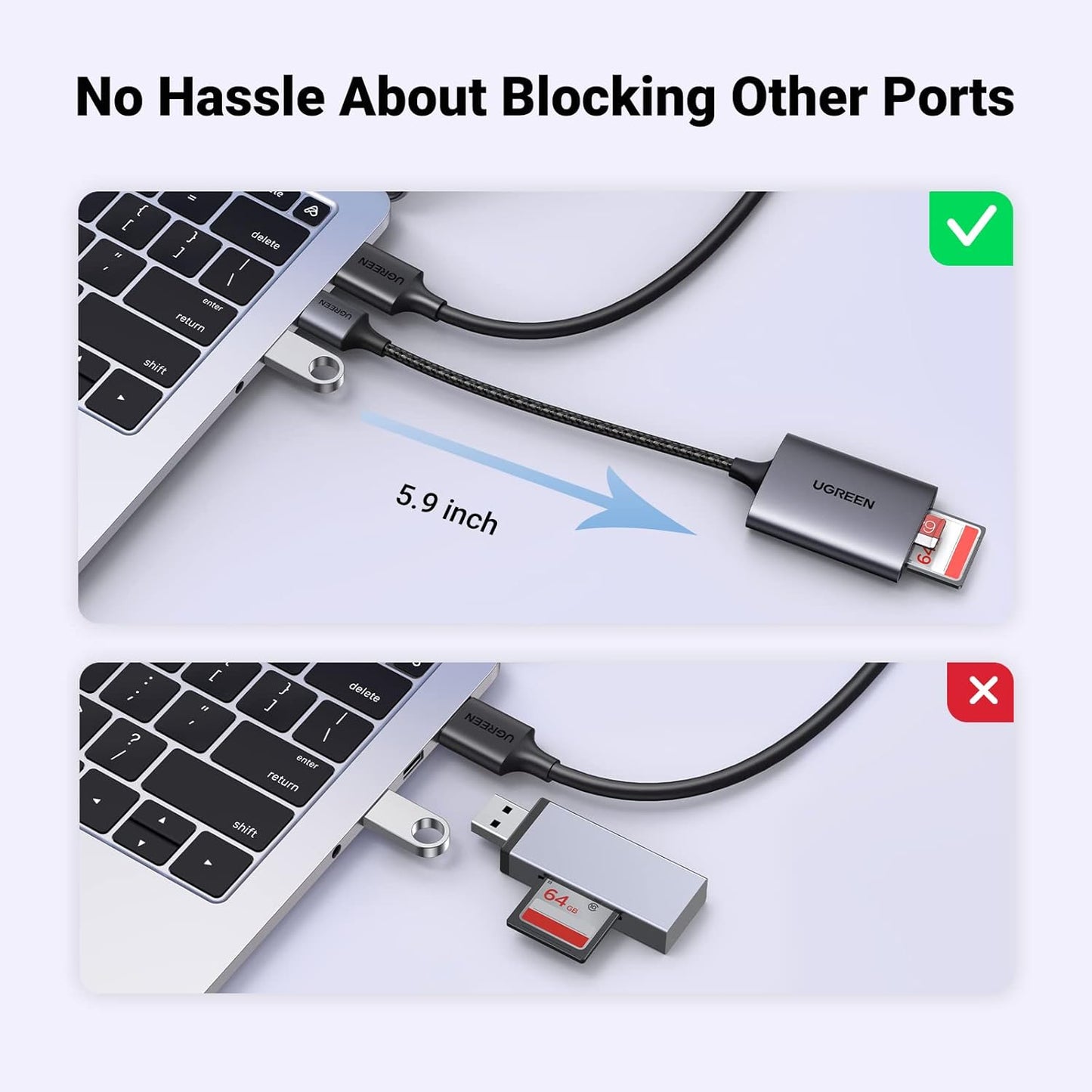 UGREEN 2 in 1 USB SD Card Reader /80887