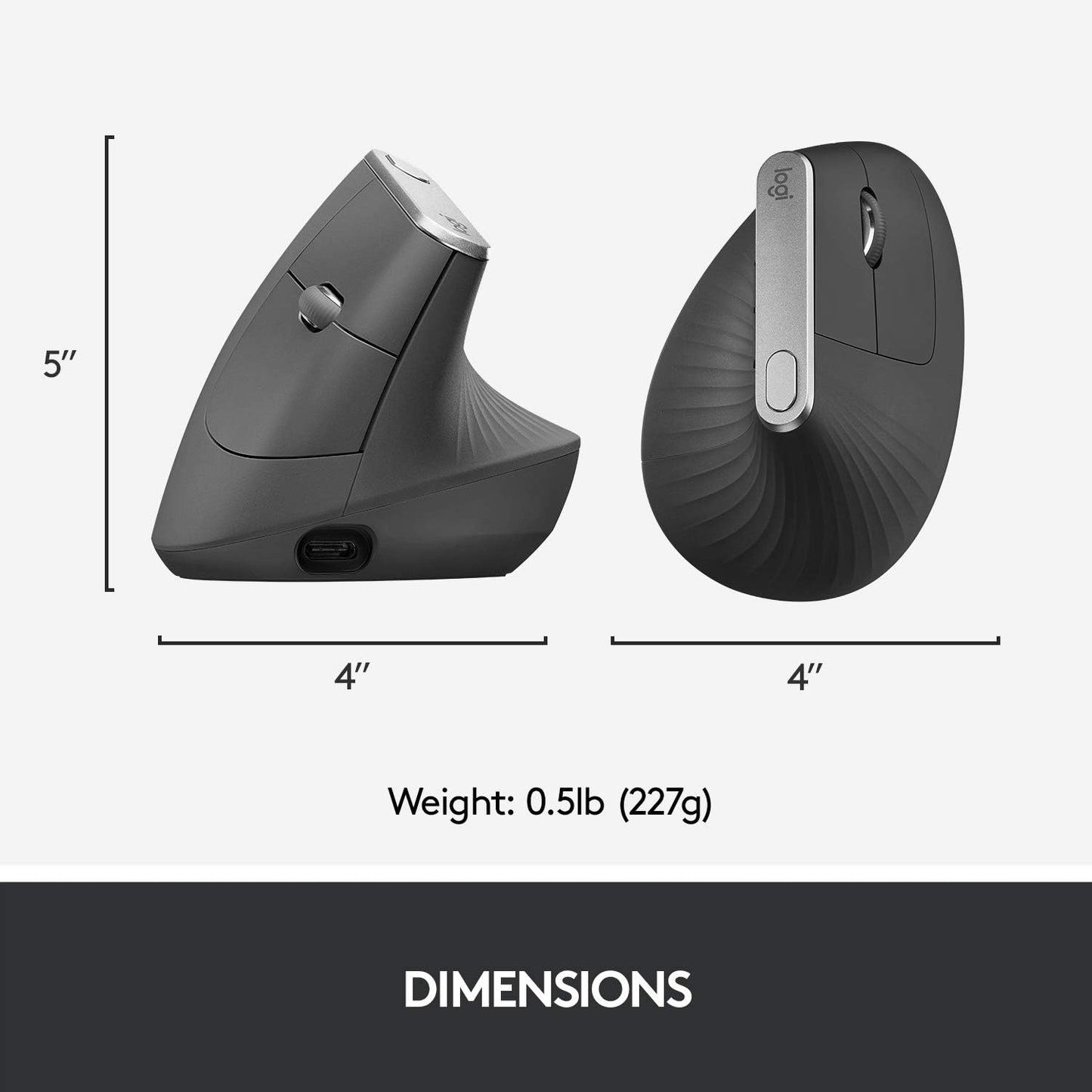 Logitech MX Vertical Ergonomic Wireless Mouse -Black