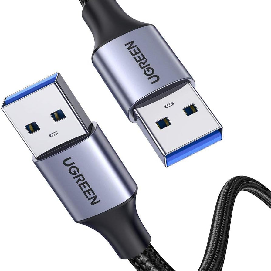 Ugreen USB 3.0 USB-A Male to USB-A Male Alu Case Braided Cable Black / US373