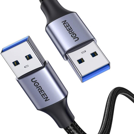 Ugreen USB 3.0 USB-A Male to USB-A Male Alu Case Braided Cable Black / US373