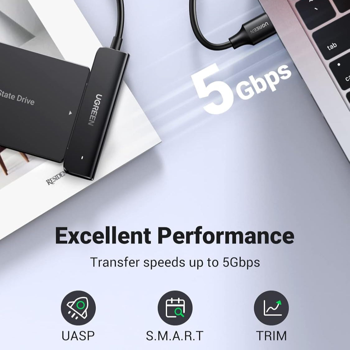 UGREEN USB 3.0 SATA Cable Adapter for SSD and Hard Drives 2.5 Inch External Hard Drive/70609