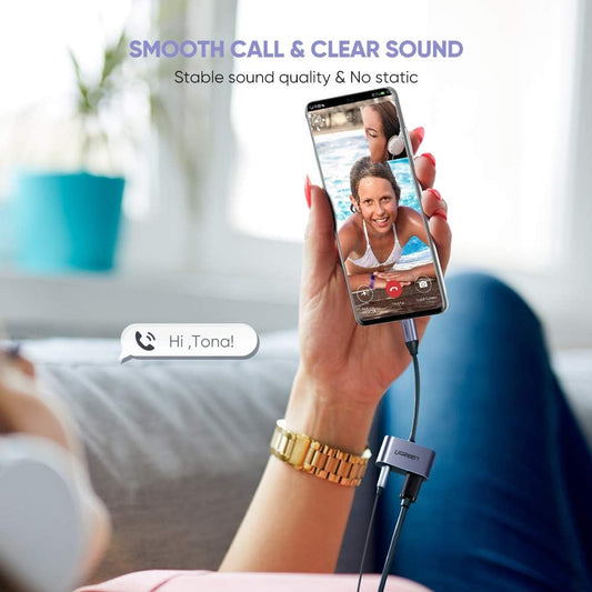 UGREEN Type C Male To 3.5mm Audio+ Type C Female Adapter / 50596