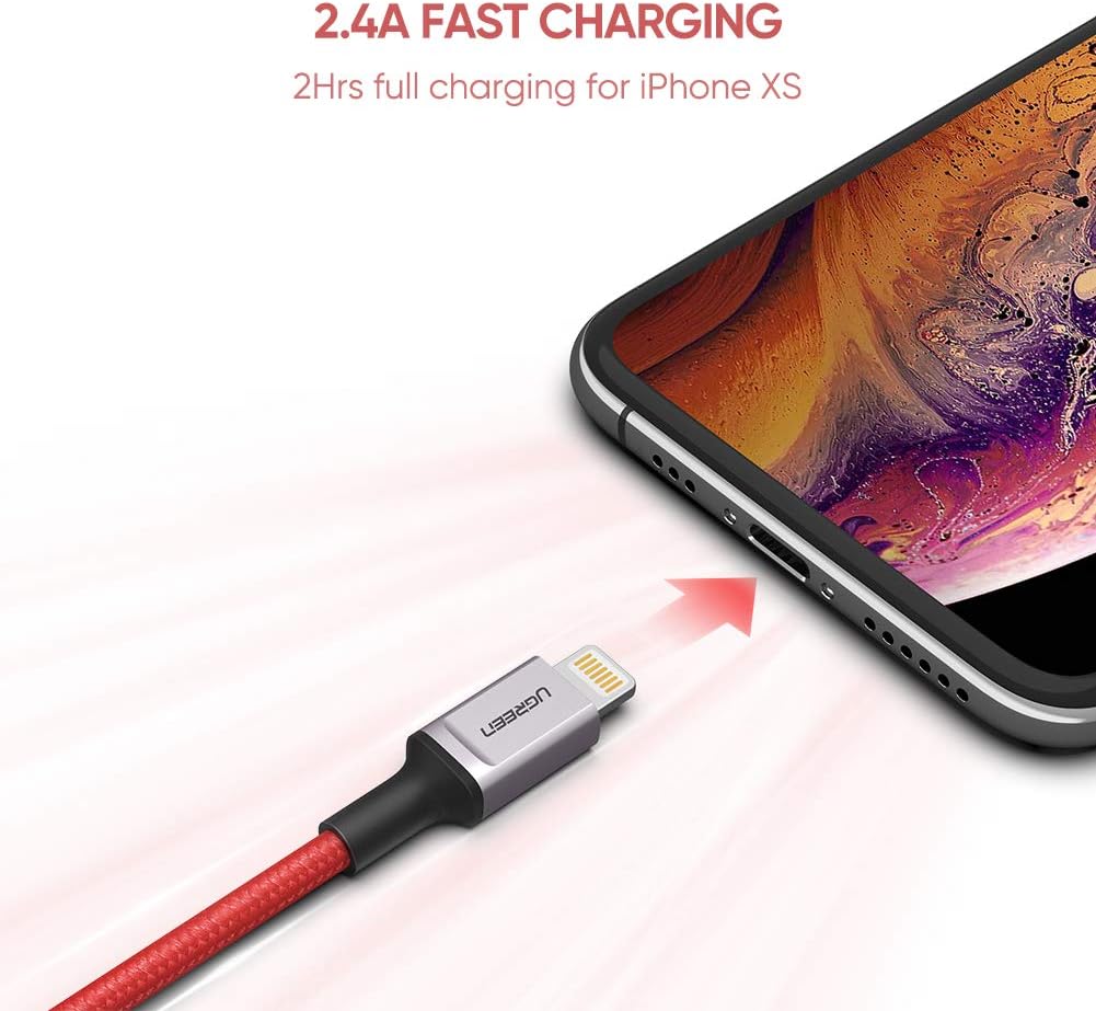 كابل UGREEN iPhone بطول 1 متر [معتمد من MFi] كابل Lightning للشحن السريع / 80635