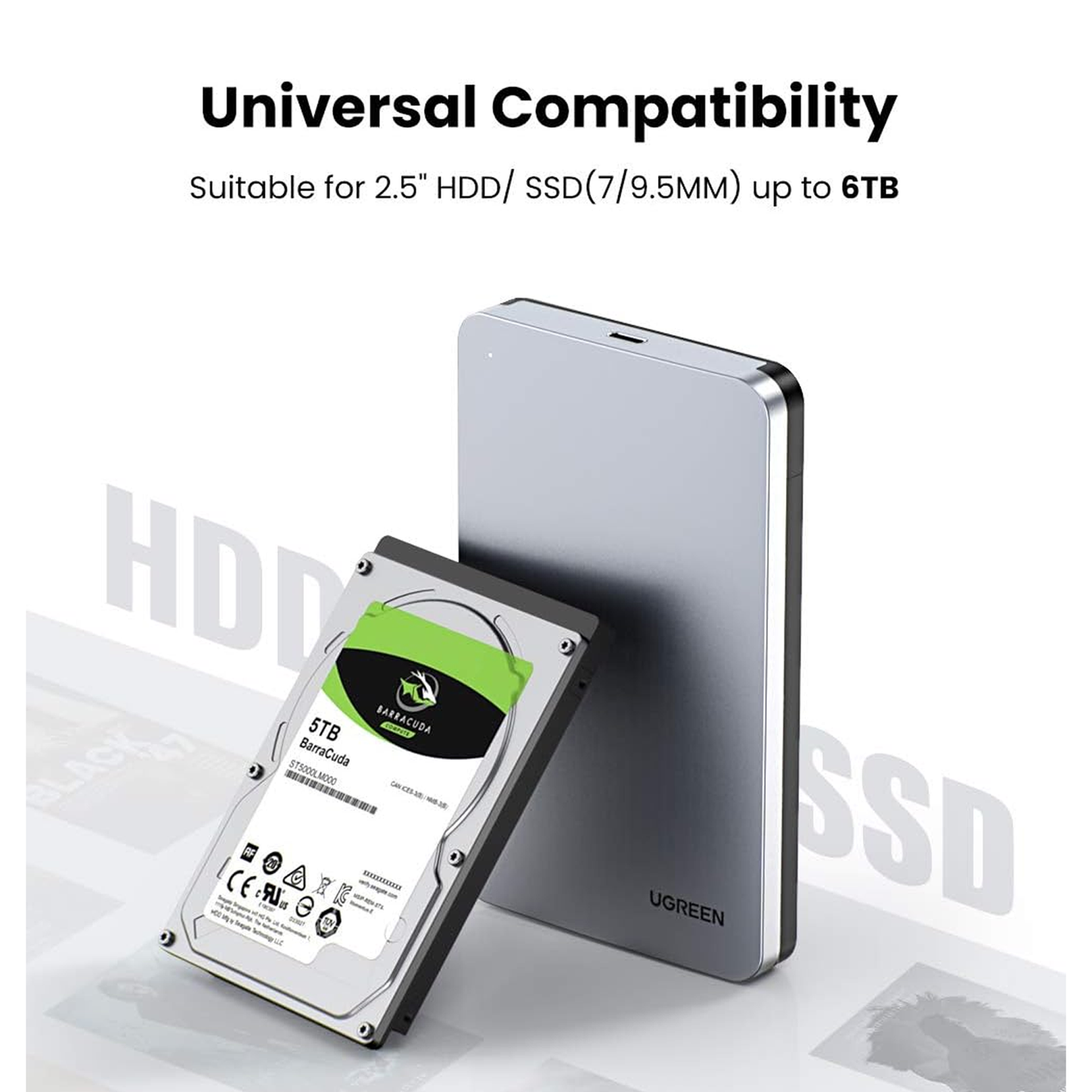 UGREEN 2.5-Inch SATA External Hard Drive Enclosure / 70498