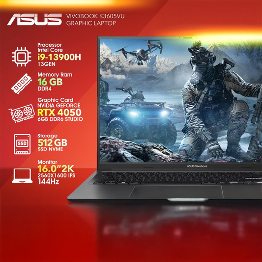 ASUS Vivobook i9 13Gen RTX 4050 512GB 16GB RAM