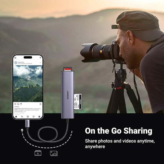 UGreen 4 in 1 USB-C Card Reader High Speed (SD , TF , CF , MS ) / 15307
