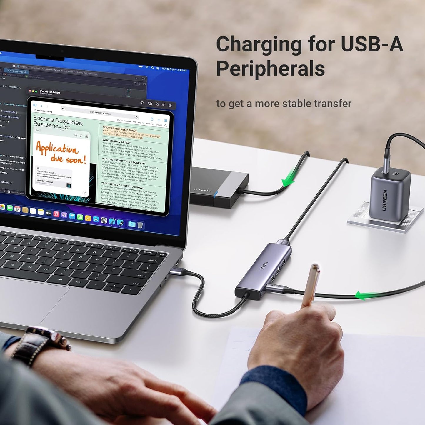 UGREEN 4 in 1 USB 3.0 Hub / 20805