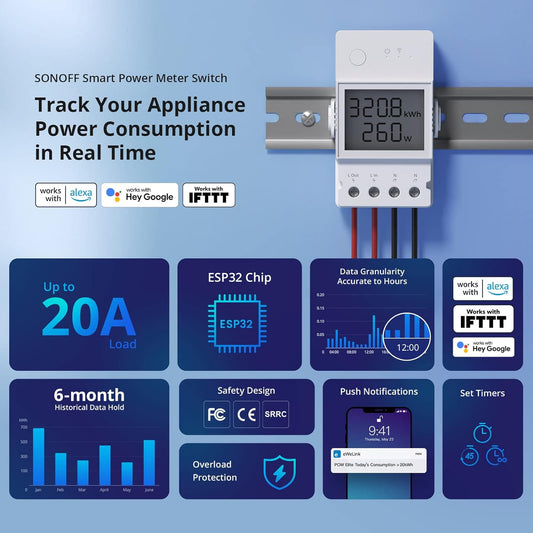 مفتاح قياس الطاقة الذكي 20 أمبير / POWR320D