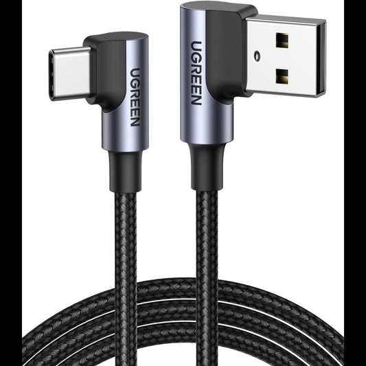 UGREEN Angled USB-C Male To Angled USB 2.0 A Male 3A Data Cable(90°Angle)/US176