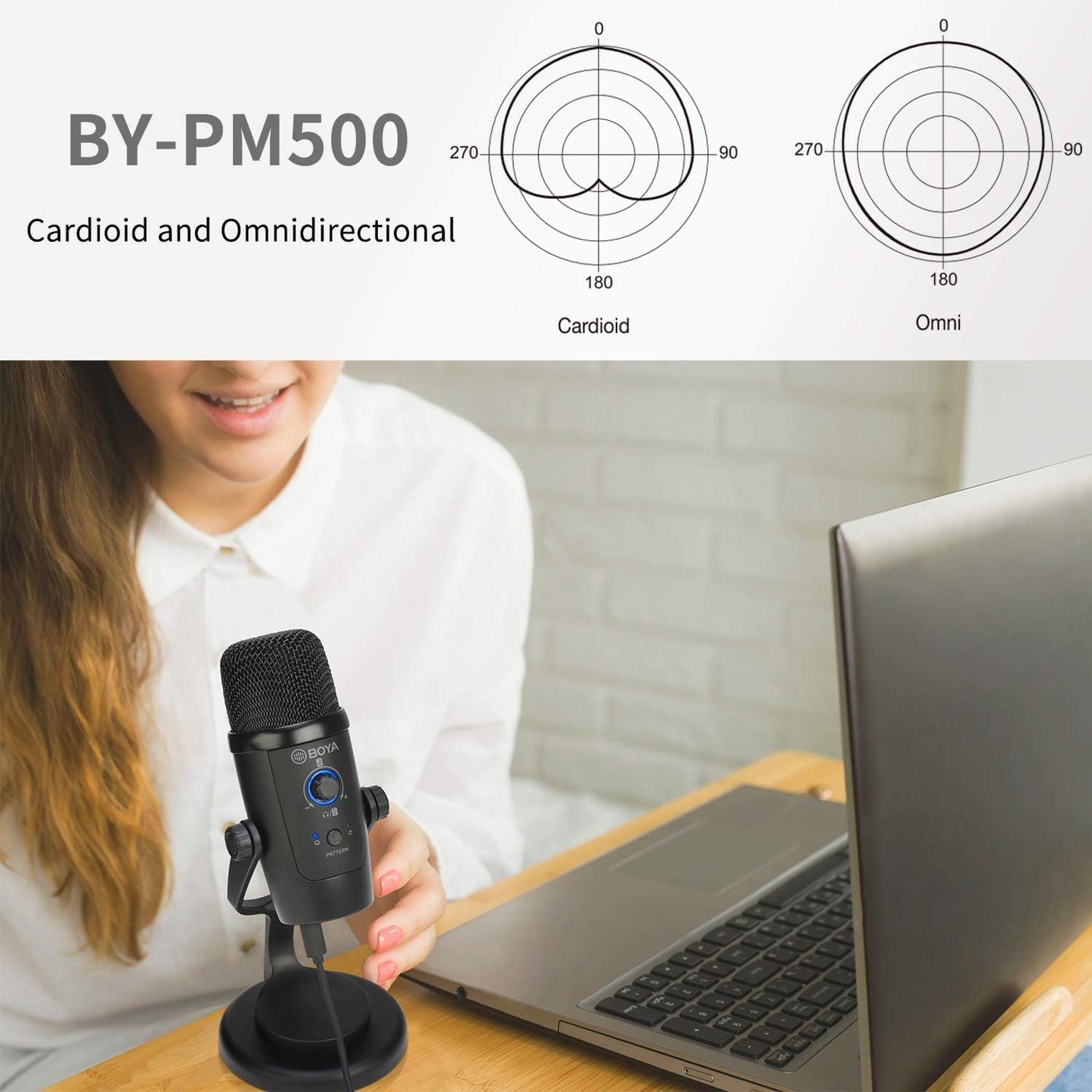 ميكروفون بويا BY-PM500 السلكي ثنائي الوظيفة بمنفذ USB 